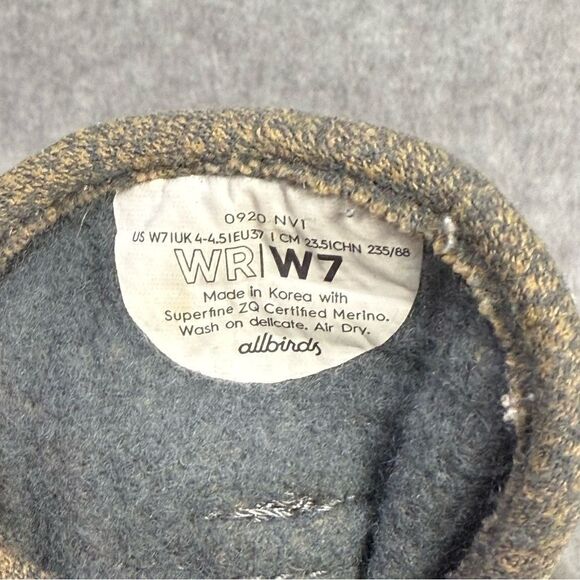 Allbirds Wool Runners Womens Size 7 Grey White Low Top Casual Running Sneakers - Picture 9 of 9